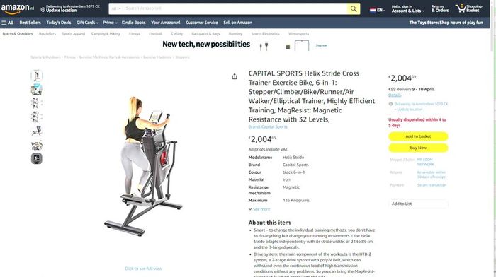 Capital Sports Helix Cross Trainer + Exercise Bike