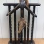 Hand Carved African Wood CD Holder Side Table Image 6