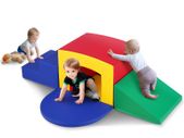 Toddler Climbing Toys Indoor, 5 Piece Climb, Crawl and Tunnel Soft Play Equipment, Foam Climbing Toys, Kids Tunnel Maze with Stairs and Ramp,Indoor for Preschoolers Easy to Clean