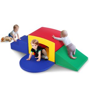Toddler Climbing Toys Indoor, 5 Piece Climb, Crawl and Tunnel Soft Play Equipment, Foam Climbing Toys, Kids Tunnel Maze with Stairs and Ramp,Indoor for Preschoolers Easy to Clean