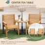 Wooden Garden Love Seat  with Coffee Table and Parasol Hole Image 5