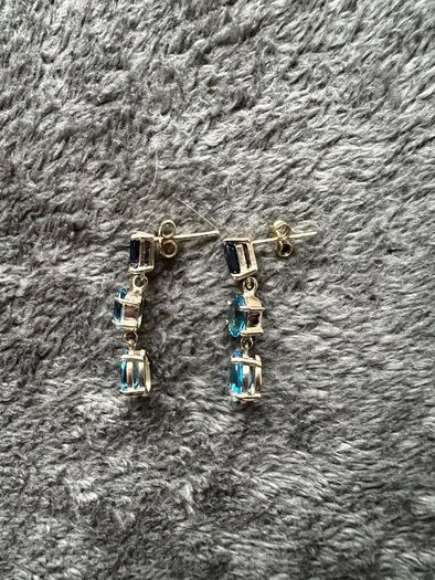 18k gold earring topaz stones