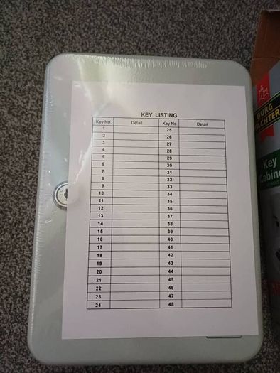 Key Storage Cabinet 48 Key Hooks