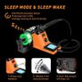 60W Soldering Iron Station Kit 90C-480C Adjustable Temperature, LED Display, Sleep Function, C/F Switch, 2 Helping Hands, 5 Extra Solder Tips & 1 Solder Wire Image 4