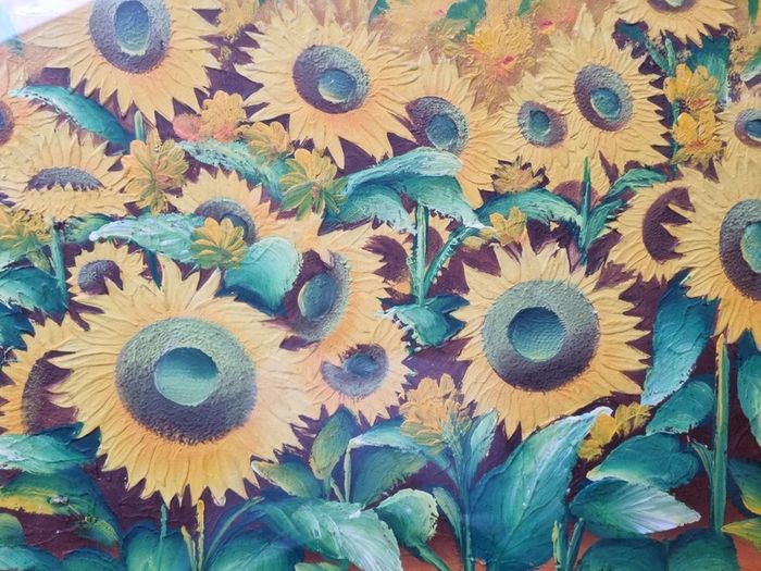Large and Sunflower Oil Painting by C. R. Benoit