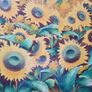 Large and Sunflower Oil Painting by C. R. Benoit Image 3