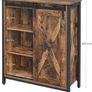 Sideboard, kitchen cabinet with sliding door and adjustable shelf levels, bathroom cabinet, living room, hallway, kitchen, home office, steel frame, industrial style, vintage brown-black Image 3