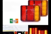 2pcs 8LED Rear Tail Lights Lamps Trailer Truck Caravan Bus Tailights