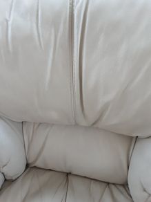 Cream Italian Leather Armchair
