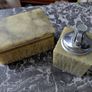Antique Italian alabaster smoking set cigarette box and lighter Image 3
