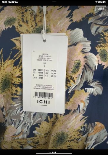 dress Bnwt ichi dress navy floral print dress size small 10/12