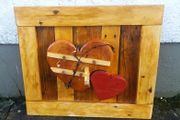 Rustic Driftwood Hearts Woodart Display