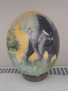 Big 5 South African Ostrich Egg Decorative Ornament
