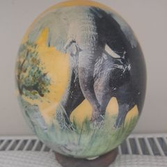 Big 5 South African Ostrich Egg Decorative Ornament