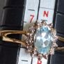 10 c gold ring with Natural Topaz and Diamonds Image 8