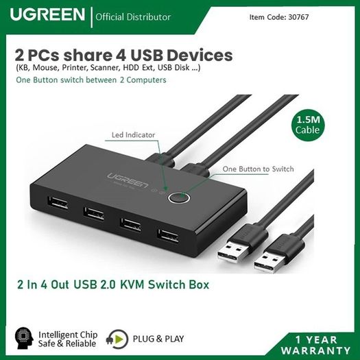 2 In 4 Out USB 2.0 480M bps Sharing Switch