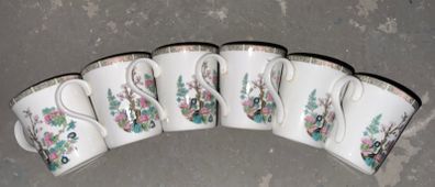 Crown Trent Staffordshire England Bone China Indian Tree Mugs