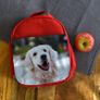 Personalised Photo Kids Lunch Box - bag Red Blue or Pink Image 2