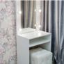 Modern White Vanity Makeup Table with LED Hollywood Lighted Mirror Image 2