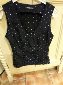 Navy Betty Barclay sleeveless top. Size 10
