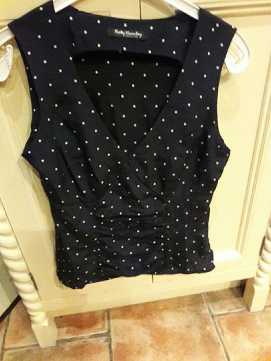 Navy Betty Barclay sleeveless top. Size 10
