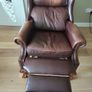 Elegant brown leather full recliner Image 3