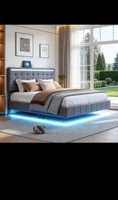 Bed frame. King Size Bed 160cmx200cm. New In Box With Usb Ports And Led Lights.