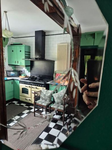Art Deco original 1920s Mirror vintage French Art Deco etched mirror