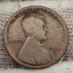 USA United States 1913 D Lincoln Wheat Penny Cent Coin