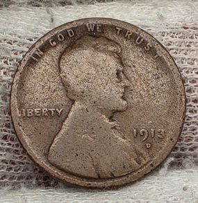USA United States 1913 D Lincoln Wheat Penny Cent Coin