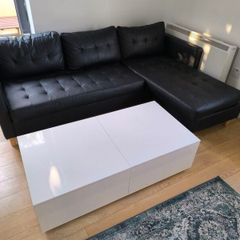 coffee table  living room white high gloss with storage