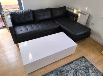 coffee table  living room white high gloss with storage