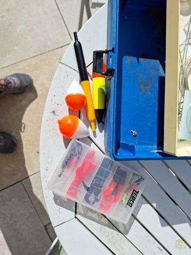 fishing box and bits and bobs