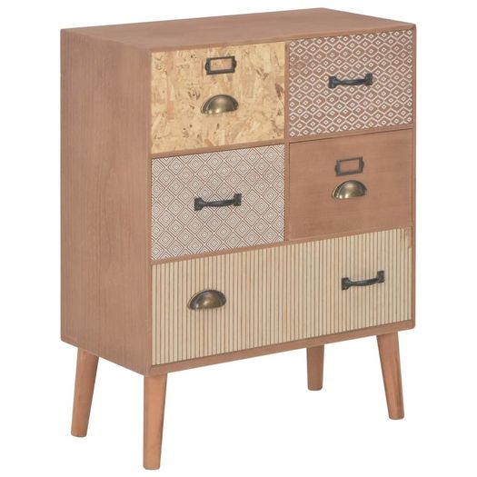 Sideboard with 5 Drawers Brown 60x30x78 cm MDF