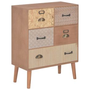 Sideboard with 5 Drawers Brown 60x30x78 cm MDF