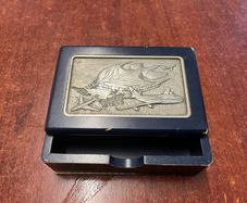 Vintage airline-themed trinket box memorabilia