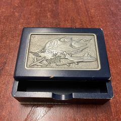 Vintage airline-themed trinket box memorabilia