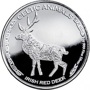 2019 Chad 500 Francs CFA 1 oz Silver Bullion Coin - Celtic Animals Irish Red Deer BU (In Capsule)