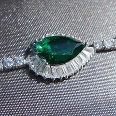 Vintage Sterling Silver 925 Emerald Green Bracelet   Emerald Wedding Bracelets Art Deco Jewelry L-7,5   9,80g