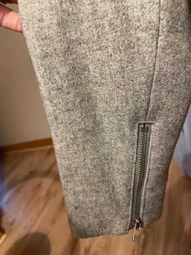 Mint Velvet wool blazer in grey with zip details size 8