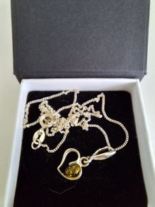 new silver chain with pendant