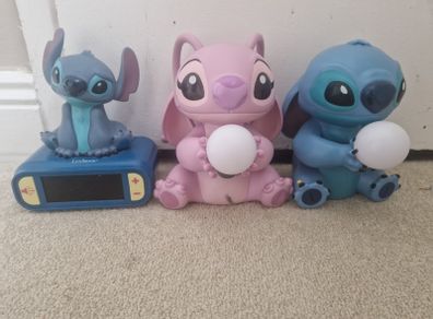 Stitch Lamp and Clock/ Angel Lamp
