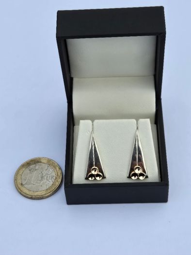 Brand New Hallmarked Silver & 9ct Gold Earrings