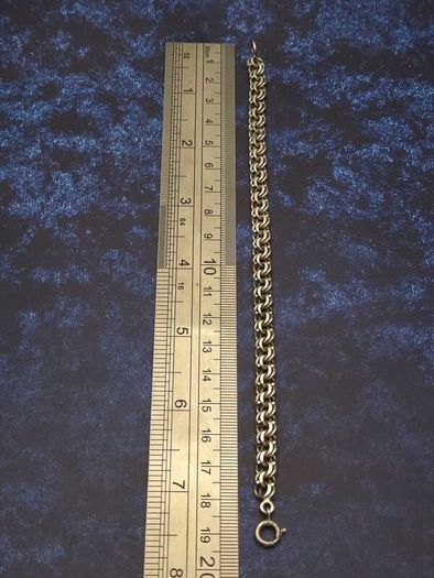 Vintage Double Rolo Interlocking Rings 800 Silver Bracelet