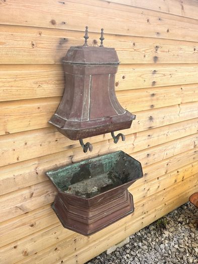 Antique French Copper Wall Water Fountain