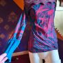 save the queen top long sleeve turquoise and raspberry pink blouse top M Image 5