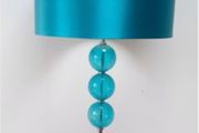 Crackle glass balls Teal colored Floor Lamp
