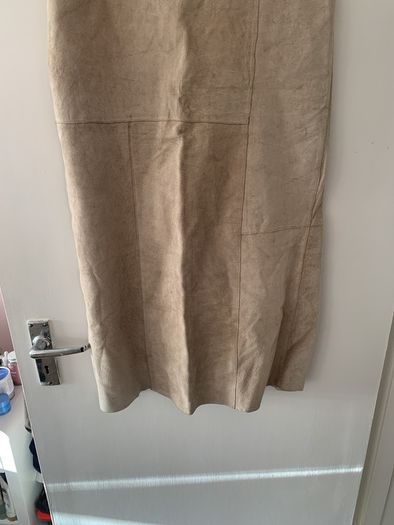 vintage suede maxi skirt