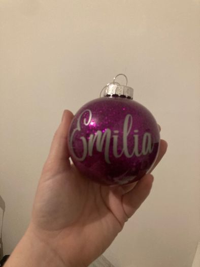 Personalised glitter bauble