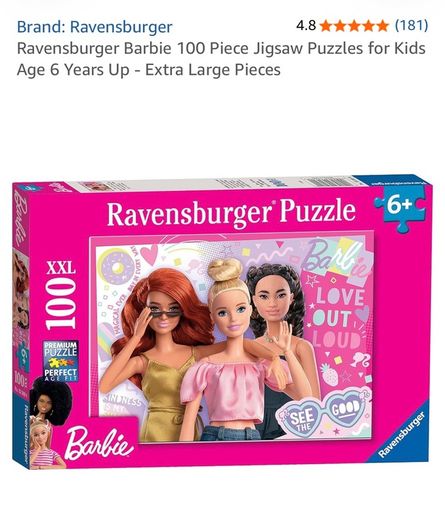 Ravensburger Barbie 100 Piece Jigsaw Puzzle EUC